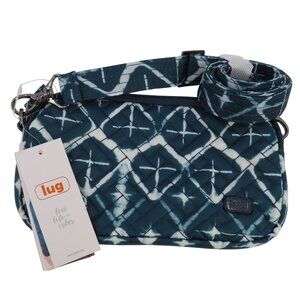 LUG Coupe XL Diamond Navy Blue Convertible Crossbody Handbag Purse Quilted NEW